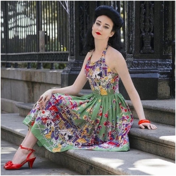 Trashy Diva Anette Carnival Sleeveless Knee Length Fit Flare Dress Women's 8 - Picture 2 of 11